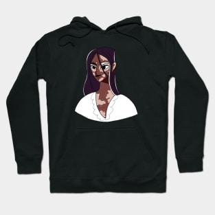 African American woman with vitiligo. Hoodie